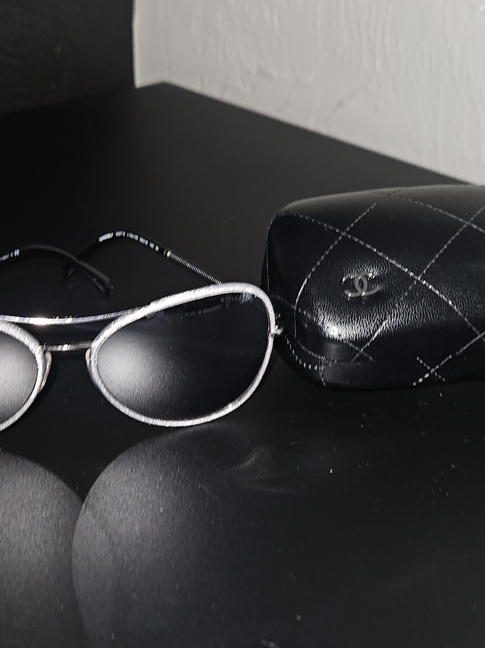 CHANEL Silver Frame Sunglasses with Gray Gradient Lenses - Picture 6 of 6